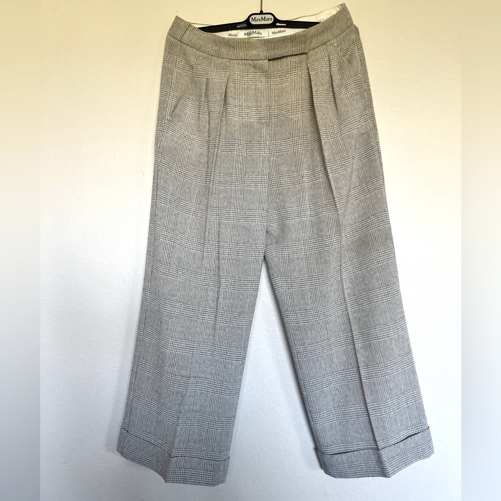 MaxMara wool check cropped pants